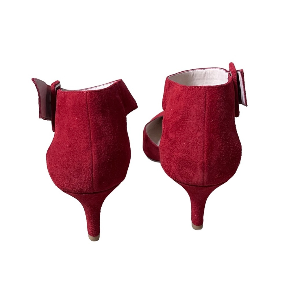 Pelle Moda Red Suede Pointed-Toe Ankle Strap Heels - Picture 5 of 9